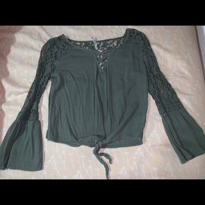 Olive green flowy longsleeve